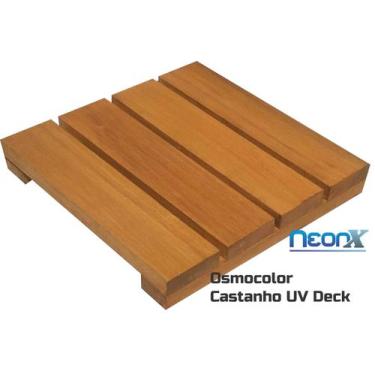 Imagem de Deck de Madeira Modular 30x30 Cm Réguas 7 cm NeonX Com Pintura, Osmoco