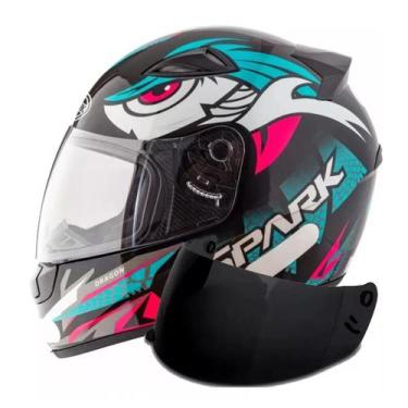 Imagem de Capacete Moto Ebf Dragon Tiffany Mais Viseira Fumê, 60