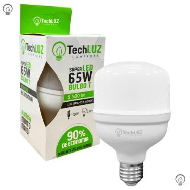 Imagem de Lâmpada Led Super Bulbo 65w Alta Potência Bivolt Branco Frio- Techluz