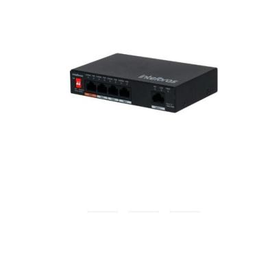 Imagem de Switch 5 portas Fast Ethernet com 4 portas PoE Intelbras SF 500 HiPoE