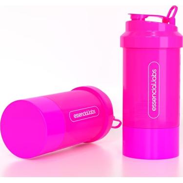 Imagem de COQUETELEIRA/SHAKER ACADEMIA BPA FREE - Cor Pink com Compartimento para Pó | Cápsulas | Comprimidos - 400ml