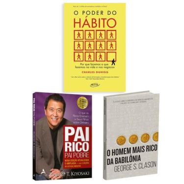 Imagem de Kit 3livros, Pai Rico, Pai Pobre + O Poder Do Hábito + O Homem Mais Ri