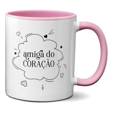 Imagem de Caneca Presente Da Amizade Para Amiga Do Coração (Rosa)