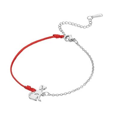 Imagem de UNIFT Pulseira feminina de signos do zodíaco, corda tecida à mão, combinada com corrente ajustável de aço inoxidável, presente de aniversário exclusivo e personalizado para sua pessoa amada