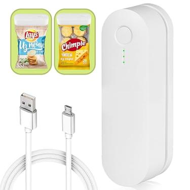 Imagem de Mini seladora de bolsa, seladora térmica 3 em 1, seladora a vácuo portátil com 3 modos de sacos finos, médios e grossos, baterias integradas de 3000 mAh, máquina de revenda portátil para sacolas