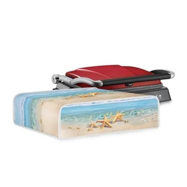 Imagem de Kathyboom Capa para churrasqueira elétrica estrela do mar, resistente a manchas, capa para churrasqueira para pizza, sanduicheiras, pequenos eletrodomésticos de cozinha