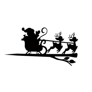 Imagem de Stgfyxgs Encarte de árvore, Silhueta de Arte em Ferro, Escavado, Encarte Decorativo, Artesanato, Papai Noel, Rena em Galho, Arte em Metal para Casa de Fazenda
