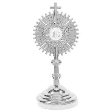 Imagem de Zerodeko Pequena Cruz de Metal Crucifixo para Decoração Católica, Estatueta de Jesus Em Pé para Mesa Painel de Carro, Ornamento de Oração de Prateado 3,1 X 1,5 Pol.
