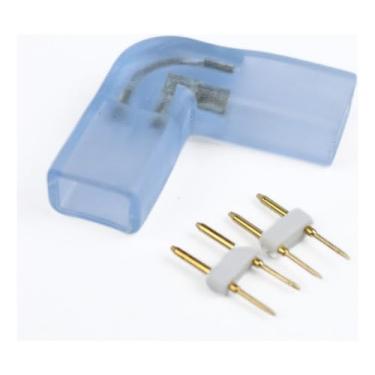 Imagem de Kit 5 Emenda Curva 90° Mangueira Led5050 6x10mm+pino H 6mm