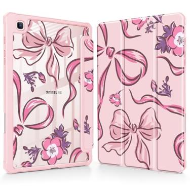 Imagem de Mektron Capa para Samsung Galaxy Tab S6 Lite 10,4 polegadas 2024/2022/2020 com suporte para caneta S, visualização em vários ângulos com capa à prova de choque, capa transparente + suporte de três