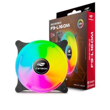 Imagem de Cooler Fan Gamer 120Mm Led Molex 4 Pinos 12V Dc F9-L160Bkm - C3 -tech