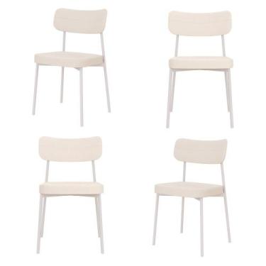 Imagem de Conjunto 4 Cadeiras de Jantar Mynna Corriente Est.Branca - Metalig