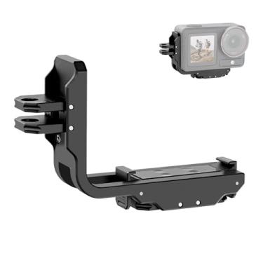 Imagem de TzezFoz Suporte magnético em L de liberação rápida para DJI Action 5 Pro/Action 4, suporte horizontal vertical de bloqueio automático com parafuso de 0,6 cm para tripé/suporte de bicicleta, vlog e