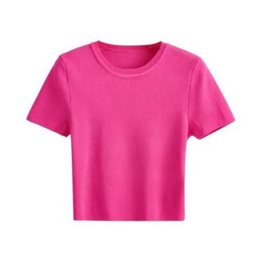 Imagem de Suéter Feminino de Malha Listrada Vintage - Gola Redonda e Manga Curta