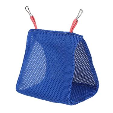 Imagem de TOPINCN Hamster Hammock Small Size Summer Breathable Mesh Pet Bird Parrot Nest Hammock Bed Hamster House Cage Toy(Blue)