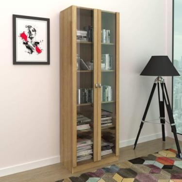 Imagem de Armário Multiuso 59,8 com 4 Prateleiras e 2 Portas de Vidro ME4115 Tec