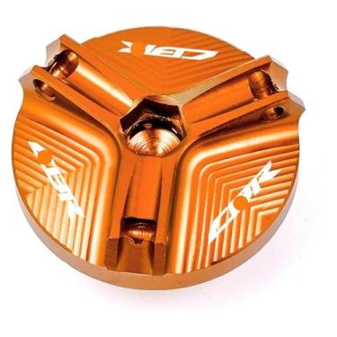 Imagem de Tampa de enchimento de óleo de motocicleta cilindro mestre tampa de reservatório de fluido de freio meia CBR1000RR compatível com CBR 1000RR 1000 RR 2005-2018 (1 plugue laranja)