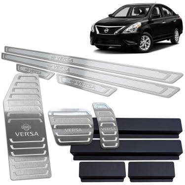 Imagem de Soleira Vinil Descanso Pedaleira Versa 2015/2020 Prata Auto