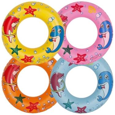 Imagem de Boia Redonda Infantil Piscina Praia Boia Cintura Estampa Fundo do Mar 50cm Linha Premium M5 Armarinhos (Menina)