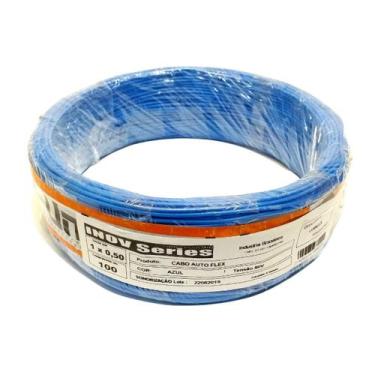 Imagem de Rolo Paralelo Cabo Auto Flex 1x0,50mm Azul Fio Remoto Cabinho Para Som