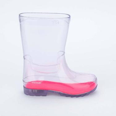 Imagem de Galocha Infantil Feminina Splash Transparente e Pink