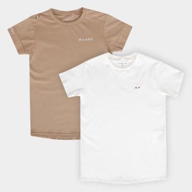 Imagem de Kit Camiseta Infantil Industrie Milano Menino 2 Peças, Marrom claro, B