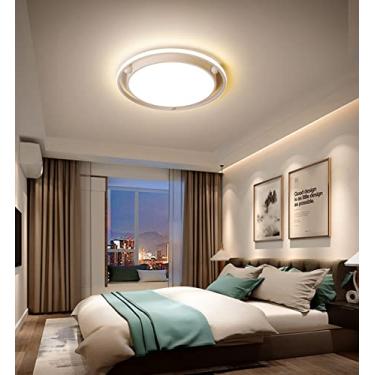 Imagem de Luminária de teto LED com controle remoto, luminária de teto redonda com regulagem de intensidade, para quarto, sala de estar, moderna, escritório, sala de jantar, luminária de teto infantil