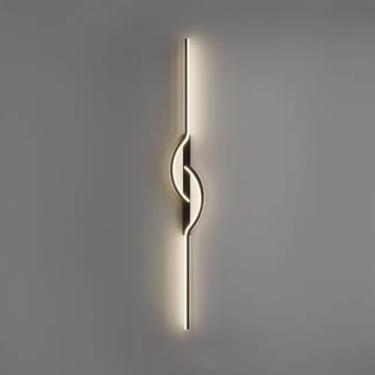 Imagem de Luminária de parede linear LED moderna, luminária de parede longa simples, 23"/31" de alumínio com fio, luminária de parede interna de luz quente de 3000K para quarto, cabeceira, sala de est