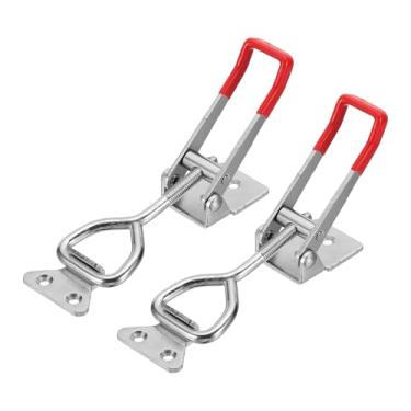 Imagem de HARFINGTON 2 braçadeiras ajustáveis M8 x 38 mm 349 kg capacidade de retenção estilo 4003 travas de liberação rápida prendedores ferrolho para tampa de defumador gabarito caixa de ferramentas, vermelho