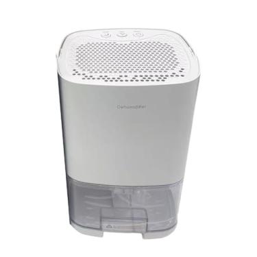 Imagem de KiBcsLic Mini desumidificador 1000ml, tomada UE, abajur portátil de cabeceira, secagem de roupas, desligamento automático, silencioso para guarda-roupa, Branco