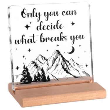 Imagem de XLIUAX Acotar Gifts, Acotar Merch Presentes inspiradores para amantes de livros Nerds presente para leitores de livros decoração placa acrílica mesa placas decorativas com suporte de madeira presente