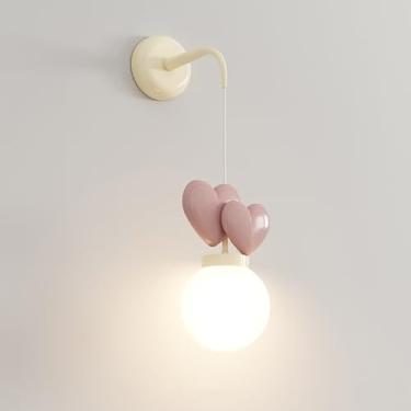 Imagem de Luminária de parede moderna para quarto infantil, luminária de parede em creme francês, mini globo de acrílico, luminária de parede para cabeceira, desenho animado criativo, decoração de cas