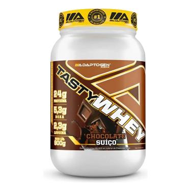 Imagem de Suplemento Tasty Whey 3w Gourmet Whey Protein Adaptogen Science Pote 900g Sabor Chocolate Suiço