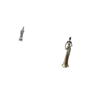 Imagem de Fenteer Escultura de Pedra de Tribal Africana Guan Yin, Estatueta de Artesanato Vintage Feng Shui, Ornamento Decorativo para Armário, Mesa, Lareira, de