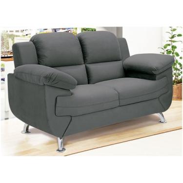 Imagem de Sofá 2 Lugares Suede Spazium Linoforte, Grafite, 2 lugares