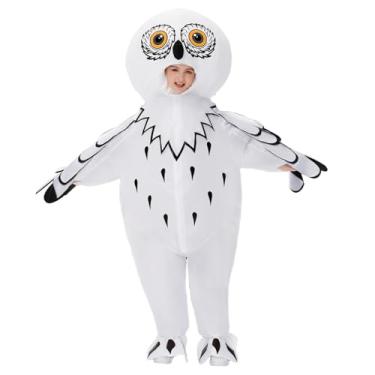Imagem de Searhmomo Fantasia inflável de coruja para crianças, fantasia de coruja de Halloween, fantasia inflável de animal para meninas e meninos festa temática