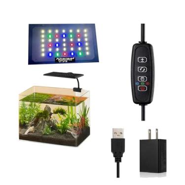Imagem de Luminária Aquário Mini Clip 8W - LED Espectro Completo, Timer, 3 Modos - Para Plantas e Peixes Tropicais - Tanques 13-40cm (1-5 Galões)