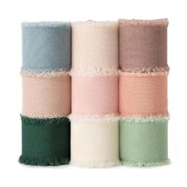 Imagem de HOIRIX Fita de chiffon DIY Crafts Fita de tecido colorida para convites de casamento, buquês, presentes, chá de bebê, decoração de casa (9 cores, 4 cm / 5,5 jardas)