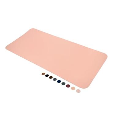 Imagem de Mouse Pad Grande de Couro Ecológico para Mesa, 90x40cm, Base Antiderrapante (90x40 - Rosa Claro)