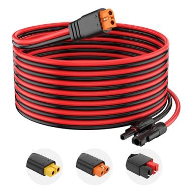 Imagem de Conector solar 10AWG para cabo de extensão adaptador XT60i, painel solar para gerador de energia solar potável/painel solar dobrável para trailer/estação de energia portátil (40 pés)