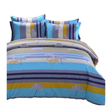 Imagem de Capa de edredom outono e inverno sarja escovada espessa quatro peças roupa de cama capa de colcha de três peças capa de edredom de quatro peças casal (cor: F, tamanho: cama queen 180 cm 4 peças) (D