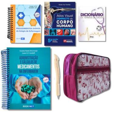 Imagem de Kit Enfermagem - Administração + Atlas + Dicionário + Procedimento + B