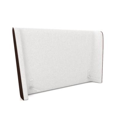 Imagem de Cabeceira Design para Cama King Torres Pés em Madeira PU/Bouclê Marrom/Off White G91 - Gran Belo