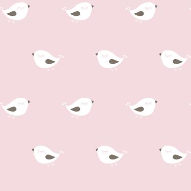 Imagem de Papel de Parede Fofura Baby Pássaros Fundo Rosa FF4007