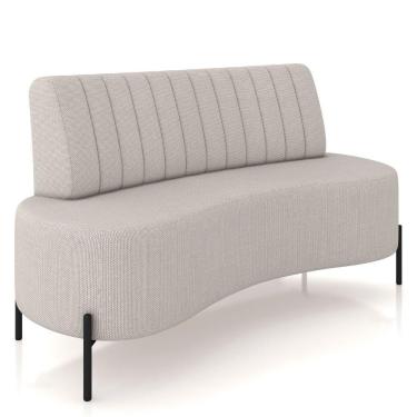 Imagem de Sofá Chaise 2 Lugares Sala Living 160cm Pés Industrial Cayman K01 Linho Cru - Lyam Decor