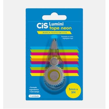 Imagem de Marca-texto em Fita CIS LUMINI Tape Neon, Amarelo, Blister com 1 unidade