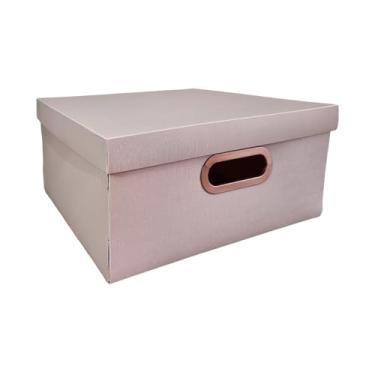 Imagem de Caixa Organizadora Linho Grande Cappuccino 35X35X16CM, Protêa, 2206.CP.0005