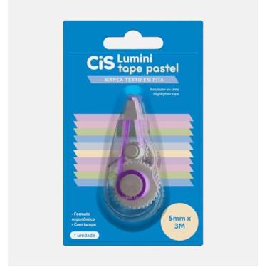 Imagem de Marca-texto em Fita CIS LUMINI Tape Pastel, Lilás, Blister com 1 unidade