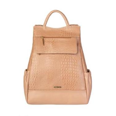 Imagem de Mochila antifurto de couro croco Suelen-Feminino