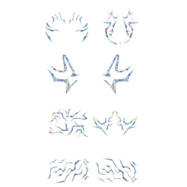 Imagem de harayaa Adesivos temporários, adereços, faça você mesmo, decoração de mulheres e homens, decalques de rosto, adesivo de rosto para carnaval, baile de